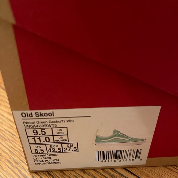 Bright lime green Vans - NEW in box! - Picture 2 of 4